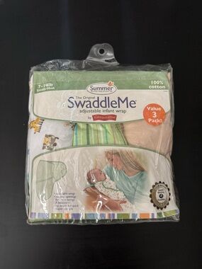 Summer SwaddleMe Adjustable Infant Wrap 3-Pack - Green/Beige/White 100% cotton